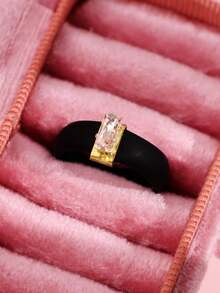 7-1pc/Set Fashionable Luxurious Personalized Minimalist High-End Elegant Unique Exquisite Square Colorful Zirconia Silicone Rings For Women Daily Wear Holiday Party Jewelry - Multicolor - View 13