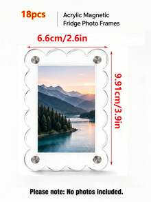 9/4/2pcs Acrylic Magnetic Refrigerator Photo Frames, 2.6 X 3.9 Inch Transparent Wavy Edge Acrylic Photo Frames, Suitable For Mini And Wallet Size Photos, Transparent Refrigerator Magnet Photo Display Stand, Wallet Size Photo Frame, Refrigerator Decoration - Multicolor - View 16