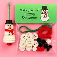 Button Christmas Tree Ornament Set, DIY Christmas Button Ornament Making Kit, Button Snowman Craft Set, Includes Christmas Snowman/Santa Claus/Angel, Christmas Tree Gift - Multicolor - View 6