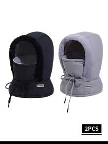 Musion 1/2/3pcs Fleece Lined Winter Balaclava, Windproof Drawstring Full Face Coverage Warm Snow Hat, Suitable For Skiing Outdoor Cold Weather, Warm Balaclava, Fleece Lined Drawstring Full Coverage Face Mask Hat, Suitable For Outdoor Travel Daily Use - Multicolor - View 12