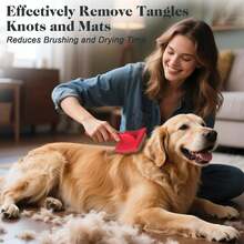 1pc Pet Dog Grooming Brush, Suitable For Golden Retriever, Poodle And Labrador Retriever, Extra Long Needle Comb, For Removing Knots, Shedding, Tangles And Matting - Multicolor - View 7