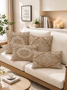 2pcs,Bohemian Style Pillow Covers,Abstract Geometric Pattern Cushion Covers,Hidden Zipper Closure,Machine Washable,Minimalist Fashion Line Pattern,Home Decorative Pillow Covers,Sofa Living Room Bedroom Pillow Covers,No Pillow Insert - Multicolor - View 4