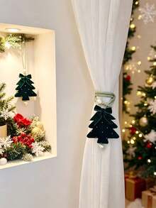 4pcs/Set Christmas Tree Curtain Tie Decoration, DIY Hanging Christmas Tree Curtain Ornament, Suitable For Christmas Tree/Wreath Decoration, Christmas/New Year Party Home Decor Supplies - Multicolor - View 2