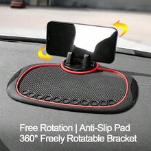 1pc Car Phone Holder Multi-Function Phone Mount Navigation Dashboard Center Console Fixed New 360° Rotating Red/Blue/White Edge Multiple Colors Available - A - View 3