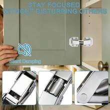 4pcs Quiet Soft Close Hinges, 4 Inch Reinforced Soft Close Bridge Hinges, 90 Degree Cabinet Hinges With Screws - No Drilling Required - Suitable For Kitchen Cabinets And Cabinet Doors | Cold Rolled Steel - CC - View 4