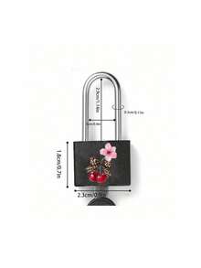 Mini Key Lock, Leopard Print Bow & Cherry Pattern, Metal Mini Lock With 2 Keys, Compact Padlock For Home, Luggage, Gym Locker, Pencil Case, Suitable For Graduation Season, Teacher's Day Gift - Multicolor - View 11