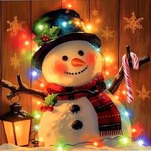 1PC DIY 5D Diamond Painting Kit Christmas Snowman Pattern - Round Full Diamond Art Mosaic Craft, Home Wall Decor, Unframed - No Frame - View 8