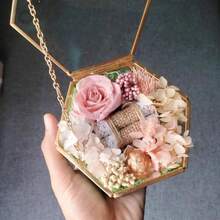 Hexagonal Glass Jewelry Box Greenhouse Jewelry Box Succulent Plants Diamond Ring Greenhouse Home Gardening Plants Greenhouse - Clear - View 4