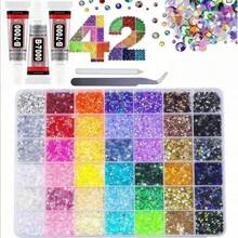 48,000pcs 60 Colors Resin Jelly Rhinestone Set, Multi-Color Flat Back Rhinestones For Diamond Painting, Includes 4 Bottles 10ml B7000 Jewelry Glue And Tools, Christmas Birthday Gift For Women - Sets - View 10