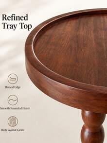 1pc Minimalist Round Solid Wood Coffee Side Table, Tea Table, Portable Multi-Functional Storage Wooden Table, Service Table, Can Be Used As Candle Holder, Plant Stand, Suitable For Living Room, Bedroom, Sofa Side, Coffee Corner, Balcony, Garden, Fits Various Home Decor Styles - Multicolor - View 3