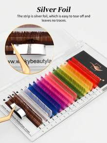 16 Rows Macaron Colorful Eyelash Extensions, 8 Colors Rainbow Faux Mink Single Lash, Soft Classic Voluminous Eyelash Tray, Suitable For Salon Lash Artists, Cluster Lashes, Cluster False Eyelashes, Professional Eyelash Extension Supplies, Winky Beauty - D - View 5