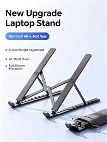 HP ZJ20 Portable Foldable Laptop Stand Vertical Computer Support Bracket Aluminum Alloy Heat Dissipation Stand 6-Level Adjustable Height Base Lightweight Storage Universal For Office And Home - View 11
