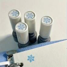 1pc Christmas Snowflake Stamp - Diary Stamp, Scrapbooking, Embossing, Scrapbook Stamp, Creative Seasonal Stamp, Suitable For Handicrafts, Teacher Encouragement Stamp, Suitable For Diary, Envelope, Note Stamp, Plastic Material - Snowflake Stamp - View 12