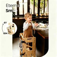 Torre de Aprendizaje Montessori 4 en 1 con Pizarra de Dibujo, Torre de Madera Plegable para Niños y Niñas, Escalera de Multifuncional para Cocina y Baño, Convierte en Mesa y Silla Fomenta la Independencia y el Aprendizaje Temprano Asistente de Aprendizaje para Cocina con Función de Mesa de Manualidades - Multicolor - Ver 4