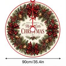 1pc Christmas Wreath Pattern Christmas Tree Skirt, Elegant Color Holiday Decor, 5 Sizes, Unisex Holiday Gift, Suitable For Home And Party Christmas Home Decoration - Christmas Wreath - View 11