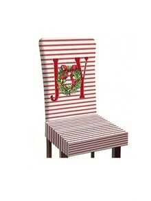 6pcs Dokriy Polyester Christmas Chair Covers - Elastic Stretch Closure, Red And Striped, With Snowman, Tree, Santa Claus, Let It Snow Design, Machine Washable, Suitable For Dining Room, Kitchen, Home Party Decoration, Christmas Chair Covers - A - View 16