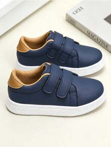 1 Pasang Sepatu Olahraga Anak Unisex Serbaguna, Nyaman, Kasual, Anti Selip, Datar, untuk Semua Musim dengan Perekat Velcro - Biru - View 3