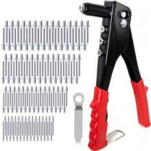 1Pc 9.5In Labor‑Saving Heavy‑Duty Manual Rivet Gun Set, Extended Double‑Handle Non‑Slip Grip Metal Hand Riveter Kit, Practical Household Repair Tool For Electrical Work Furniture Assembly Metal Sheet DIY Handcraft Garage Maintenance - Durable Version - View 2