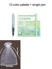 成人水彩素描本，迷你丙烯水彩顏料套裝，小型繪圖板，便攜式筆記本，適合素描與旅行，口袋水彩素描本，結合創意上色與塗鴉功能 - A - 查看 16