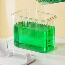 1pc Transparent Laundry Detergent Dispenser Storage Box With 4 Removable Labels, Suitable For Laundry Room Organization, Home Bathroom Decor, Autumn Decor And Back To School Decor - Clear - View 3