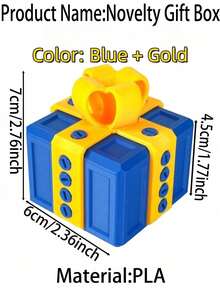 1pc Frustrating Gift Wrap - An Empty 3D Printed Container With Fasteners, A Novelty Joke Gift Box, A Humorous Coin Storage Box, Perfect For Holiday Home Decor, A Funny Gift Box For Birthdays, Reusable Hard Plastic Surprise Jewelry Box - Multicolor - View 16