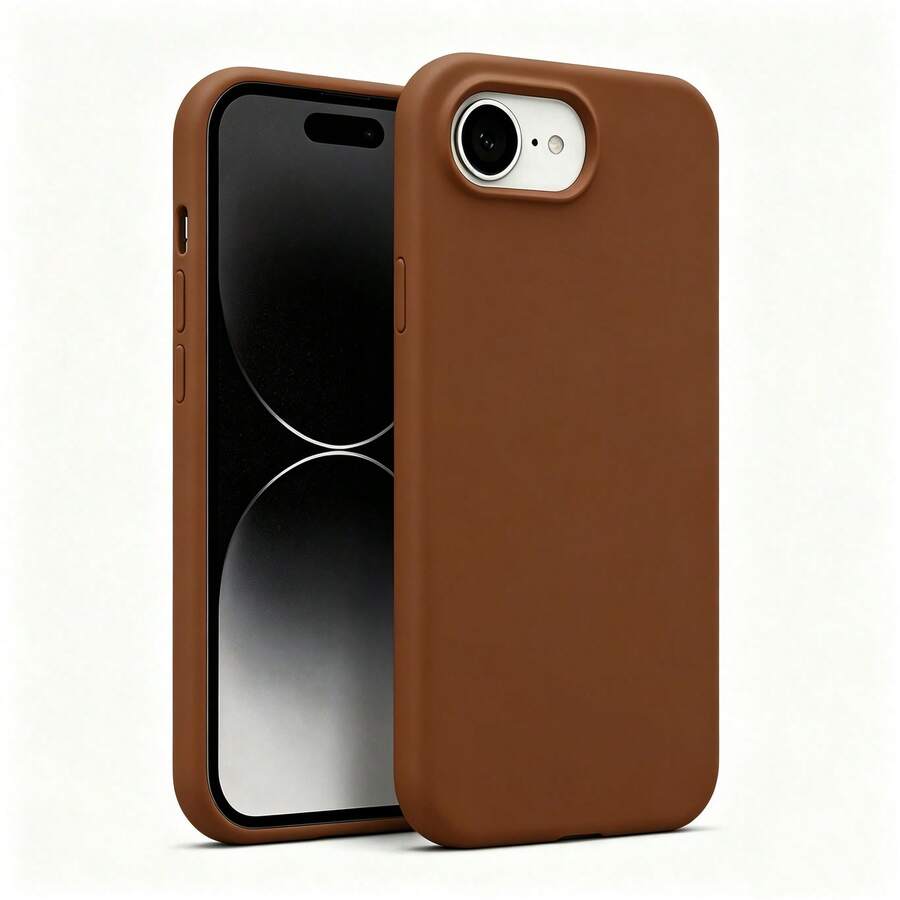 適用於 iPhone 17E 18 Pro Max 16 15 14 13 12 Mini 11，防震液態矽膠保護手機殼，內層柔軟防刮超細纖維內襯，兼容 8 Plus 7 6s 軟殼 - 栗子棕 - 查看 1