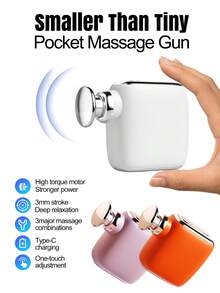 ALUSHEE Portable Mini Fascia Massage Gun, Lightweight Body Design, Powerful Performance, 3600RPM Rotation Speed. Deep Tissue Muscle Massager, Battery Capacity: 600mAh, Built-In Large Capacity Battery, Type-C Charging Port. Mini Vibration Massager, Suitable For Travel, Office, Gym And Other Scenarios, Can Relieve Shoulder, Neck, Leg Pain - View 2