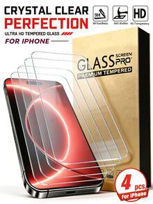 4PCS, Full Coverage High Definition Screen Protector, High Transparency, 9H Hardness, Anti-Fall Anti-Collision, Easy Installation, Bubble-Free Adhesion, No Edge Curling, Suitable For Phone Cases, Compatible With IPhone UItra/18 Promax/18 Pro/18/17 Pro Max/17 Pro/17Air/17/16 Pro Max/16 Pro/16 Plus/16/15 Pro Max/15 Pro/15 Plus/15/14/13/12 And Other Models. - Clear - View 10
