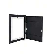 1pc 10.8 Inch KidsArt Magnetic Flip Cover Wooden Art Frame For Children's Artwork And Photo Storage, Decorative Picture Frame - Black - View 8