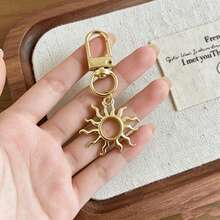 1pc Fashion Four-Pointed Star Hollow Sun Women's Keychain Pendant/Bag Charm - Multicolor - View 7