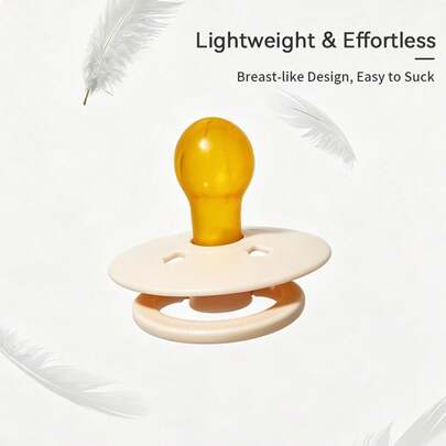 2pcs Baby Pacifiers, Breast-Like Design, Anti-Colic, Breathable, Pink & Blue, 0-3 Years, Macaron Colors