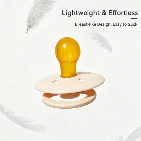 2pcs Baby Pacifiers, Breast-Like Design, Anti-Colic, Breathable, Pink & Blue, 0-3 Years, Macaron Colors