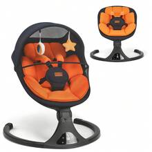 Portable Bluetooth Baby Swing,Electric Baby Bouncer 5‑Speed,12 Melodies Remote Control,Max 20 Lbs,Orange - View 1