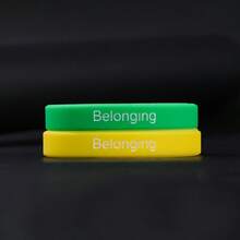 2pcs/Set Men's Silicone Fitness Sports Wristbands - G0177 Belonging Yellow+Green - View 10