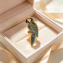 Vivid Macaw Parrot Enamel Brooch Pins, Colorful Bird Lapel Badge, Fashion Decor Pins For Bag Jacket Hat, Unique Gift For Animal Enthusiasts - Multicolor - View 5