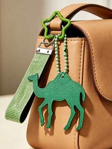 Pu Coconut Camel Palm Tree Bag Charm,Rhinestone Wristband Keychain,Leather Palm Tree Bag Accessory,Fashion Women Handbag Charms,Perfect Holiday Gift - Multicolor - View 5