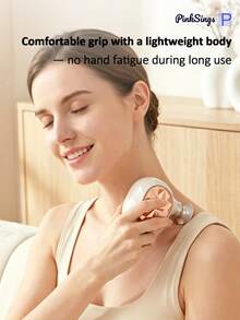 PinkSings Mini Massage Gun - Compact Handheld Muscle Massager With Percussive Deep Tissue Function, 4 Adjustable Vibration Frequencies & 5 Interchangeable Massage Heads - Portable Pocket Massage Gun, Suitable For Gym, Travel, Office - Gold - View 3