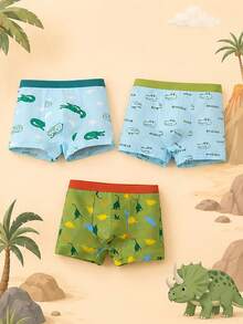 Set 8 buah celana boxer anak laki-laki, motif dinosaurus dan buaya yang lucu, bahan elastis lembut dan nyaman, cocok untuk pemakaian sehari-hari anak laki-laki. - MultiWarna - View 5