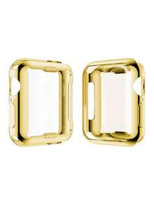 1pc Gold Neutral TPU Full Coverage High Definition Ultra-Thin Watch Case, Anti-Drop Fashion Casual Screen Protector, Compatible With Apple Watch 38/40/41/42/44/45/46/49mm, Compatible With Apple Watch Ultra/SE/11/10/9/8/7/6/5/4/3/2/1, Smartwatch Protective Case Accessory, Case Protector - Gold - View 9