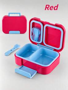 1pc/Children's PP Bento Box/3-Compartment Waterproof Lunch Box, 1110ml Capacity, Suitable For Kitchen Storage/Food Container/Back To School Supplies/Office/Home/Vacation Essentials, Travel Essentials, Summer Meals And Outdoor Dining. - Multicolor - View 12