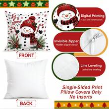 4 Stücke/1 Stück/ Rotes Karomuster Weihnachtsgeschenk Kissenbezug ohne Füllung, einseitig bedruckter Kissenbezug, geeignet für Wohnzimmer Schlafzimmer Heimdekoration, Ganzjahres-Kissenbezug - Verschiedenfarbig - Übersicht 4