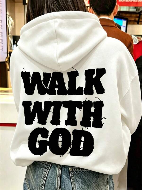 Y2K Back Slogan Graphic Sweatshirt, Women's Loose Long Sleeve Sweatshirt, Urban Casual Daily Wear Top