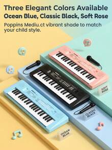 Children's Multi-Function Electronic Keyboard With Singing Microphone Toy, Multiple Modes For Beginners To Play, Educational Parent-Child Interactive Toy Gift For Boys And Girls Aged 3-12 (Batteries Not Included) - Multicolor - View 6