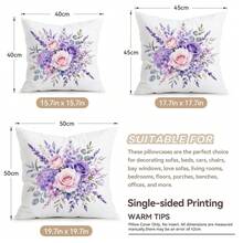 4pcs/1pc Floral & Text Pattern Pillow Covers, Single-Sided Printed Pillow Covers, Suitable For Living Room, Bedroom, Home Decor, All-Season Pillow Covers - Multicolor - View 2