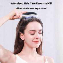 Electric Massage Comb Anti-Hair Loss Massager Type-C Fast Charging (With 180mAh Lithium Battery) Multi-Speed Adjustment Red & Blue Dual Color Light + Essential Oil Atomization + 3D Vibration Suitable For Home And Professional Hair Salon - Multicolor - View 6