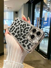 Funda de teléfono chapada en oro con estampado de leopardo a prueba de golpes, con brillantes de cristal, compatible con iPhone 11/11 Pro/11 Pro Max/12/12 Pro/12 Pro Max/13/13 Pro/13 Pro Max/14/14 Pro/14 Pro Max/15/15 Pro/15 Plus/15 Pro Max/16/16 Pro/16 Pro Max/16 Plus, regalo de cumpleaños, primavera, aniversario - Multicolor - Ver 7