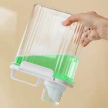 1pc Transparent Laundry Detergent Dispenser Storage Box With 4 Removable Labels, Suitable For Laundry Room Organization, Home Bathroom Decor, Autumn Decor And Back To School Decor - Clear - View 4