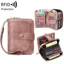 FOREVER MIYIN RFID Blocking Short Zip Purse For Women, Accordion Multi‑Card Slots Snap Button Wallet, Large Capacity Clear ID Slots With Wrist Strap For Daily Use - Multicolor - View 21