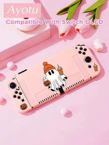 Ayotu Pumpkin & Bat & Ghost Theme Switch Protective Case, Compatible With New Switch 2 (2025)/Switch NS/Switch OLED, Can Be Used On Dock Without Removing Protective Case, Universal Game Controller Protective Cover, Switch Game Accessories, Anti-Drop Anti-Scratch, Halloween Theme & Birthday Gift. - View 10