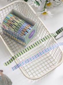 8 Rolls/Box Vintage Washi Tape, 0.7cm Wide DIY Handbook Tape, Suitable For Student Stationery, Diary And Album Decoration, A Gift For Friends - Multicolor - View 8